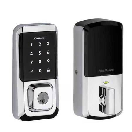 KWIKSET Kwikset: Halo SmartKey Electronic Touchscreen Keyless Entry Deadbolt with WiFi / Polished Chrom KWS-939-WIFI-TSCR-26